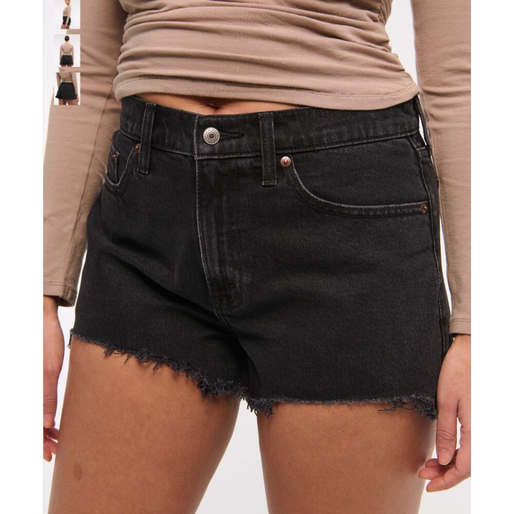 Abercrombie & Fitch Black Denim Cutoff Jean Shorts